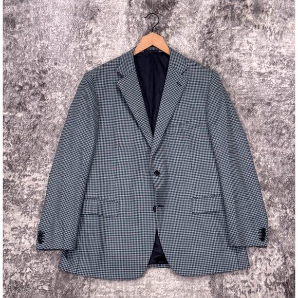 Belvest Sport Coat 46 R Mens Blue Super 110s Wool Woven Blazer Jacket